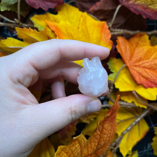 Cuore anatomico in ossidiana/quarzo rosa