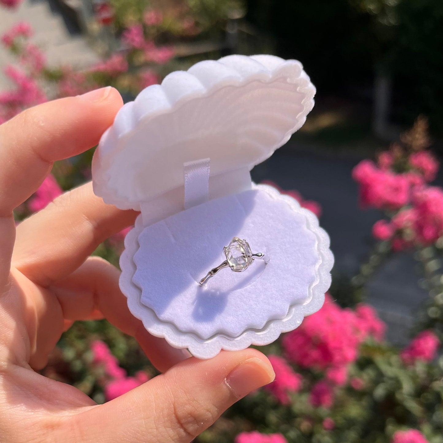 Anello in argento 925 in diamante Herkimer