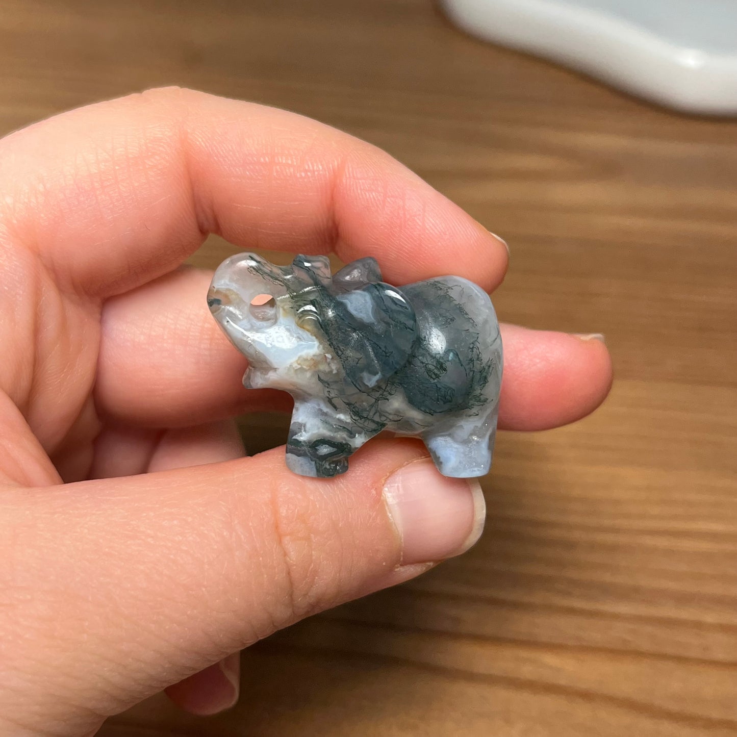 Elefantino in agata muschiata