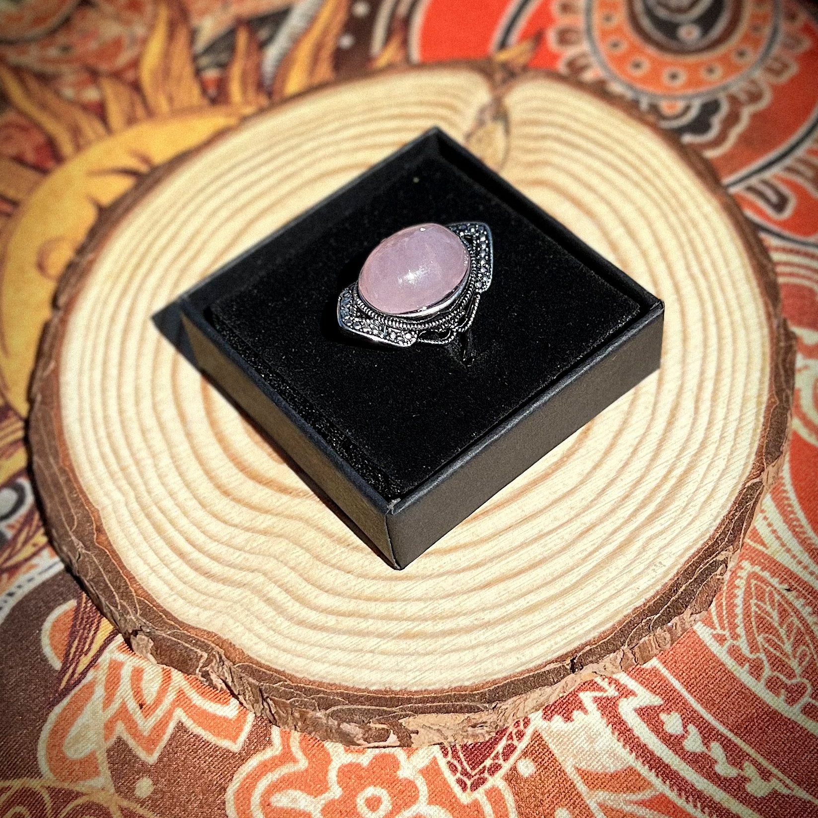 Anello in quarzo rosa