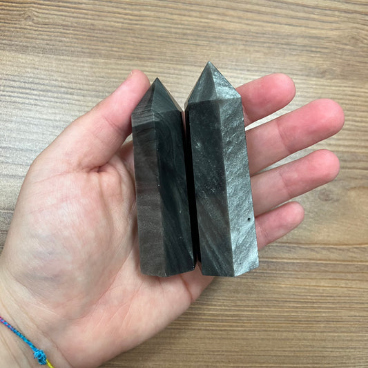 Torri in ossidiana argentata