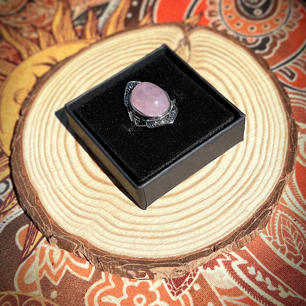 Anello in quarzo rosa
