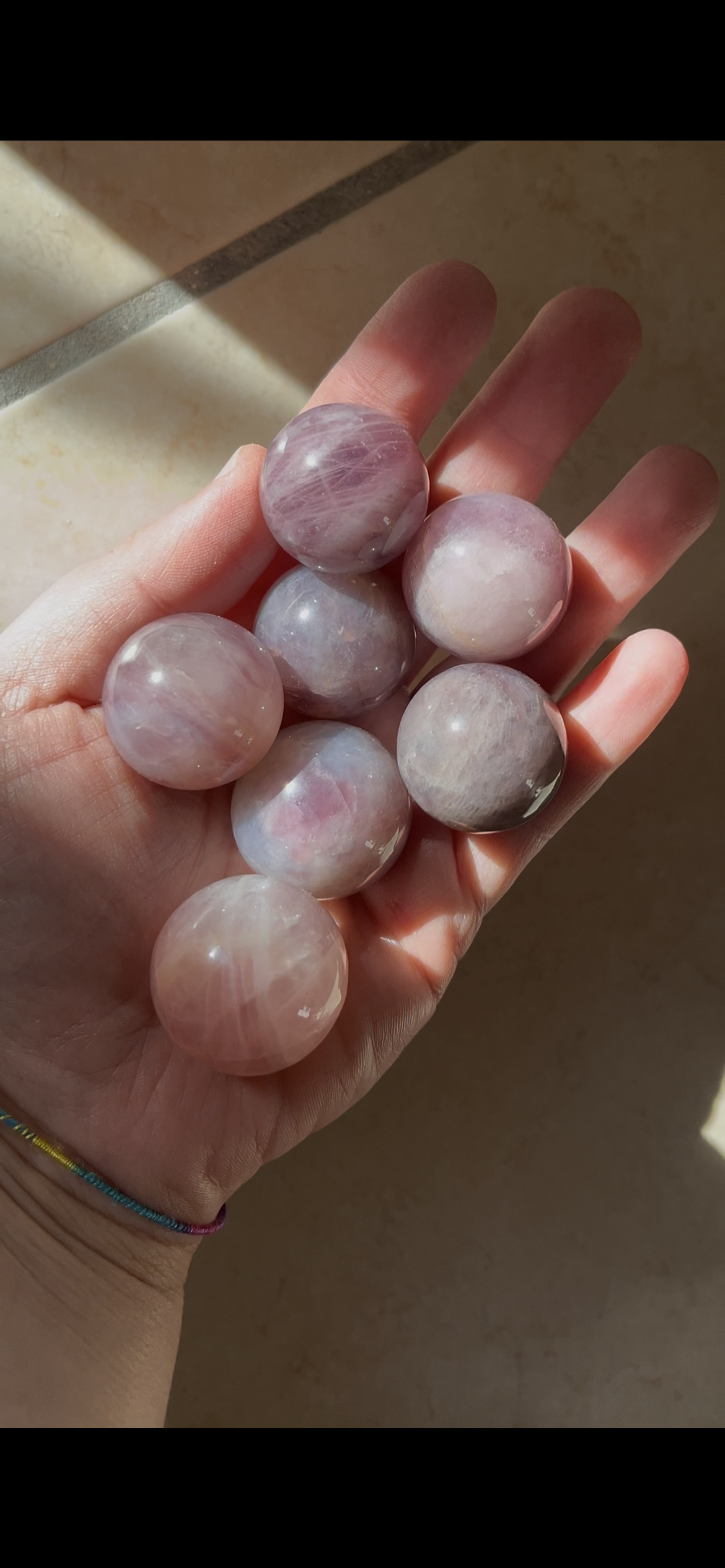 Sferette in quarzo rosa lavanda