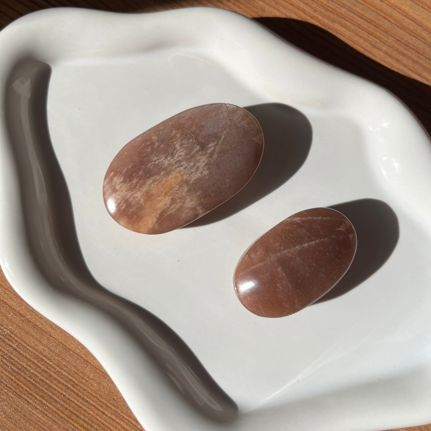 Palmstone in pietra di luna pesca