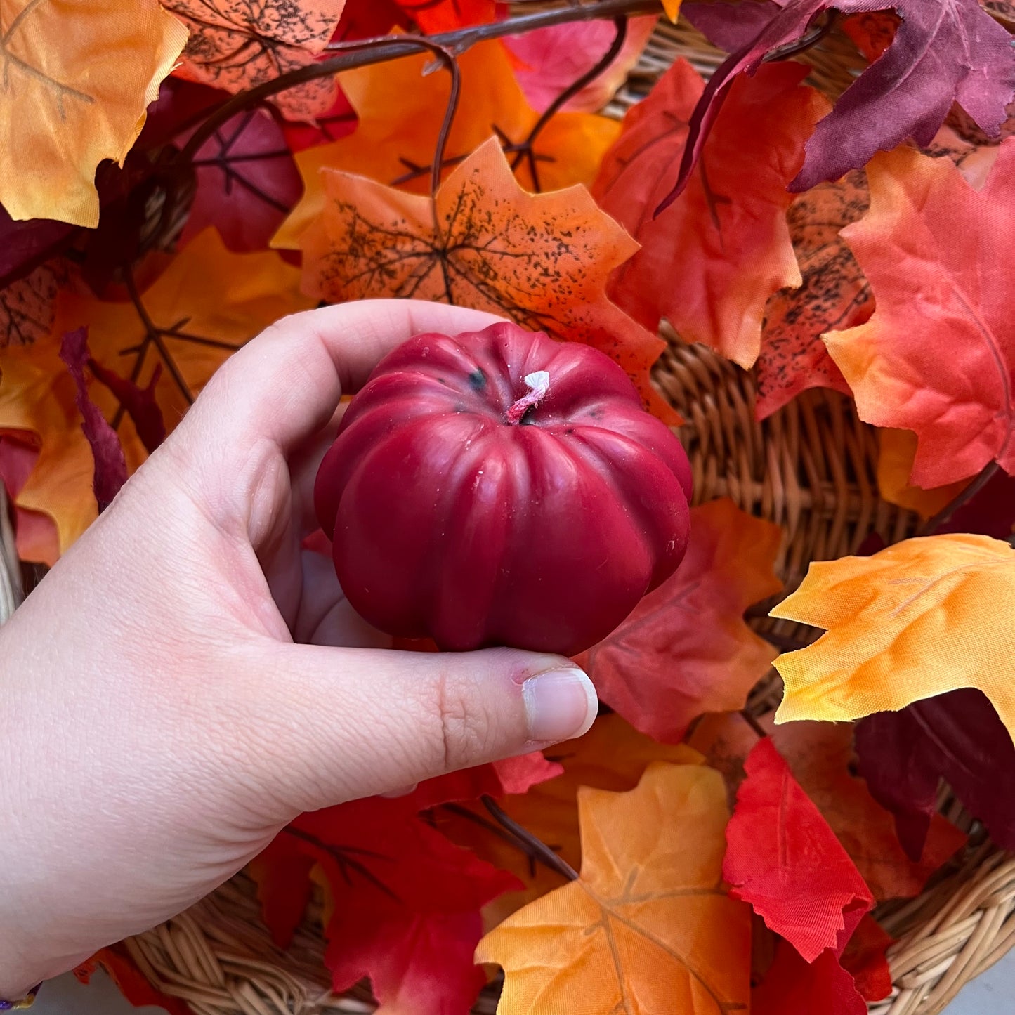 Candela decorativa a forma di zucca