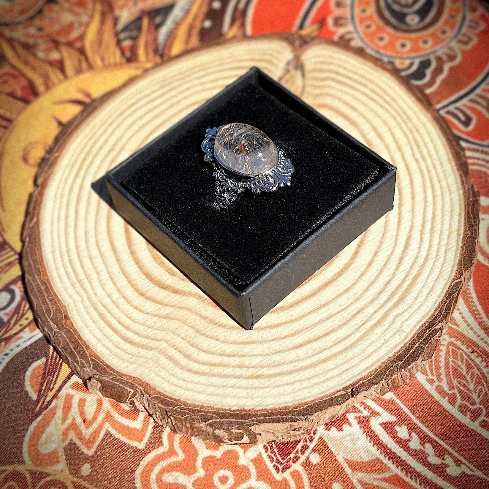 Anello in quarzo rutilato