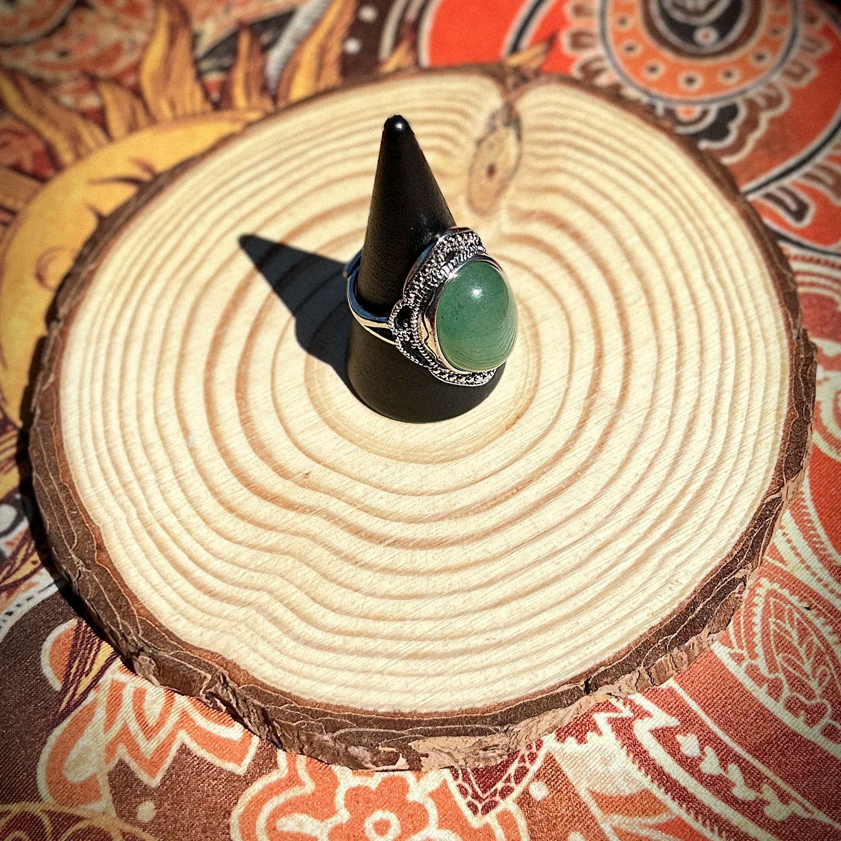 Anello in giada verde