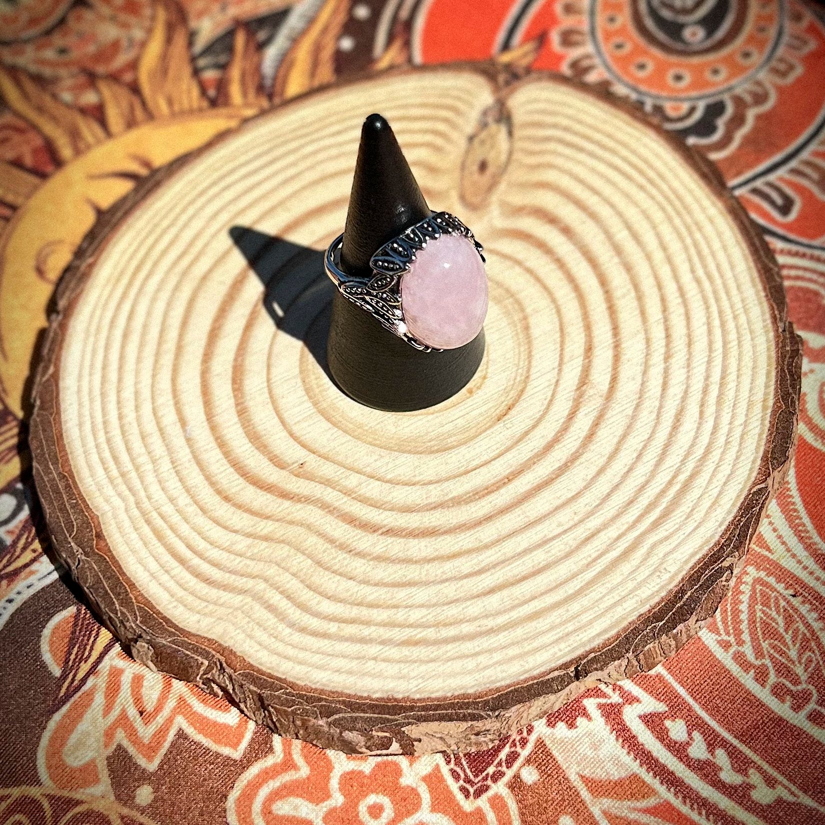 Anello in quarzo rosa