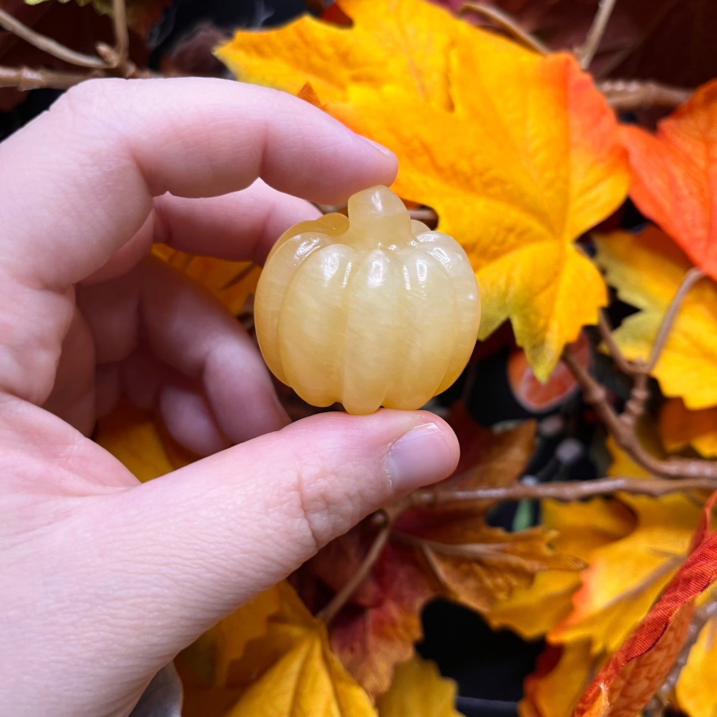 Zucca in calcite arancione
