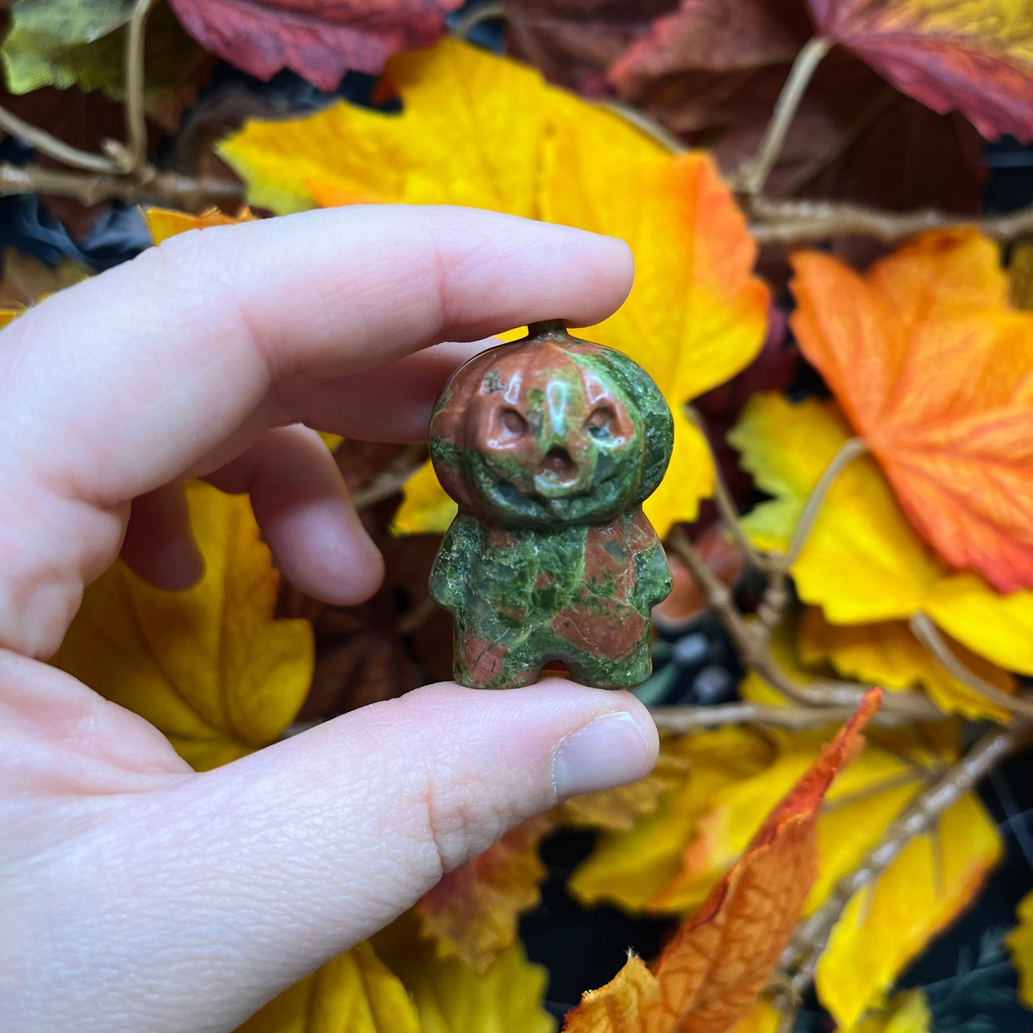 Omino zucca in unakite