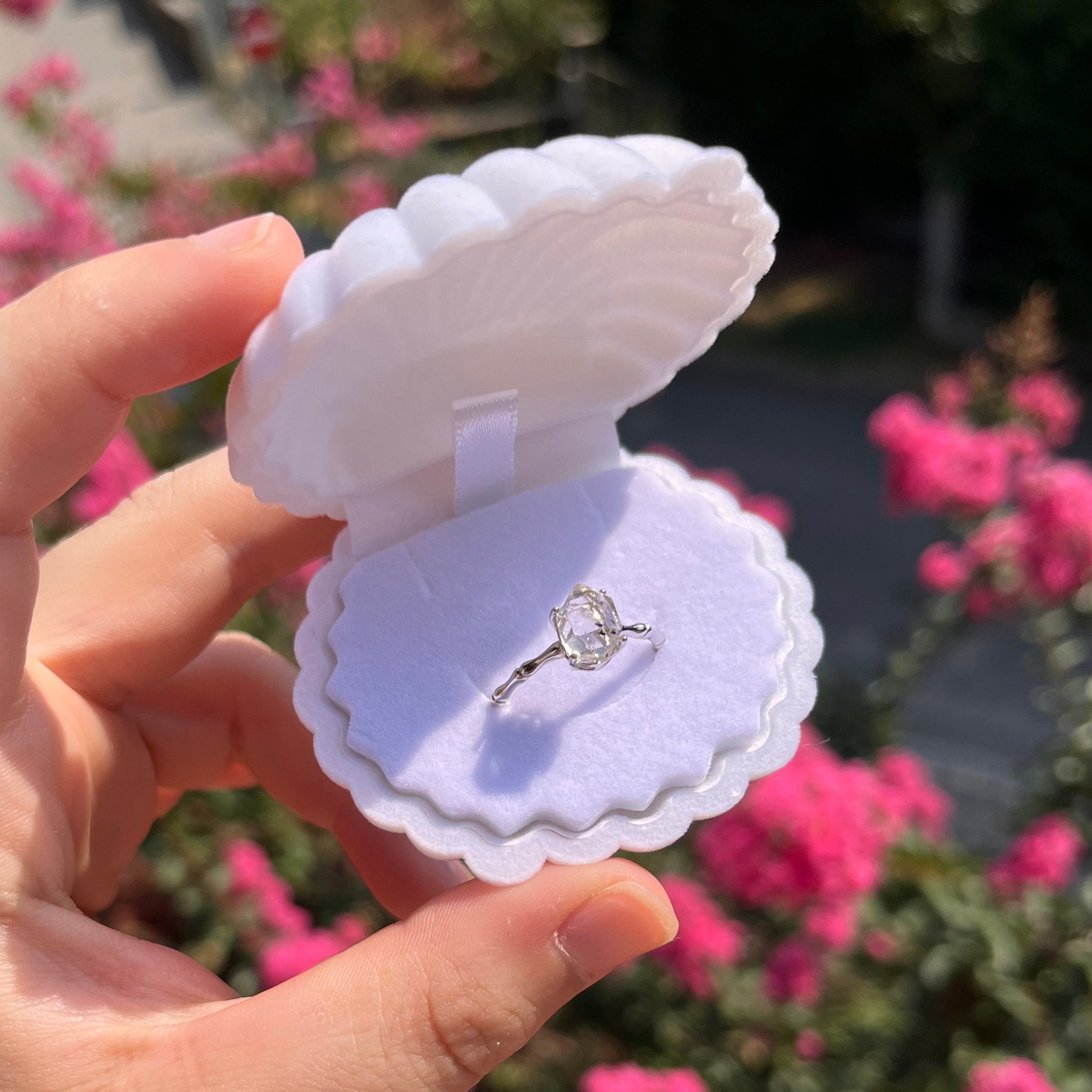 Anello in argento 925 in diamante Herkimer