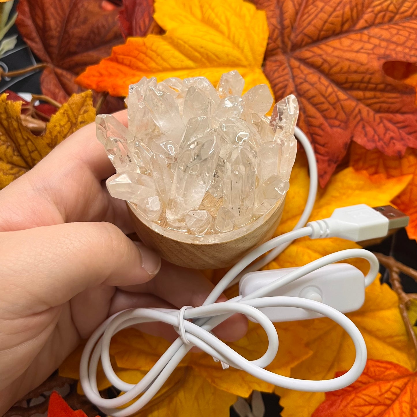 Lampada con cavo USB in quarzo ialino