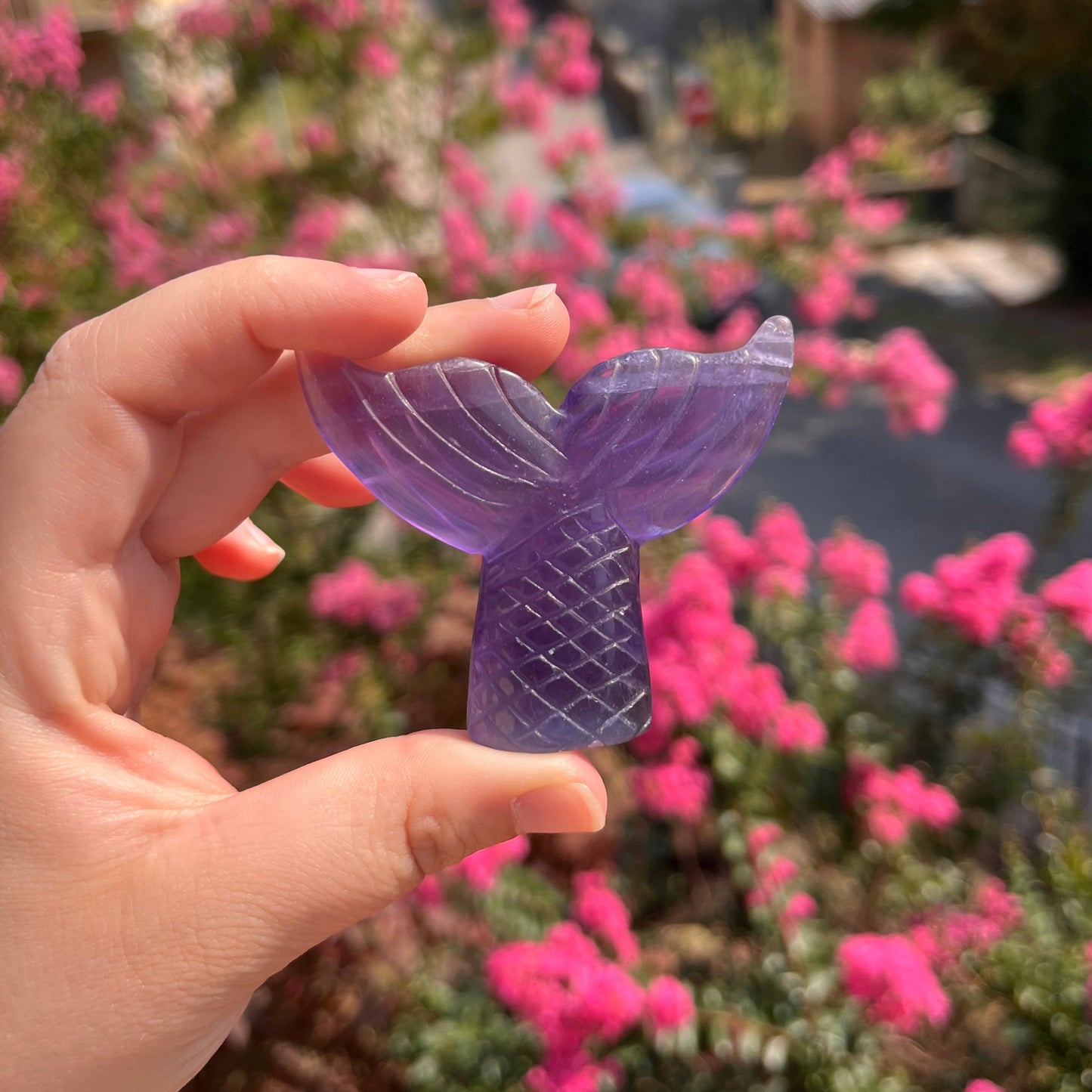 Coda di sirena in fluorite viola