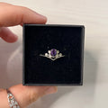 Anello in ametista (rame placcato argento)