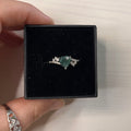 Anello cuore in agata muschiata (rame placcato argento)