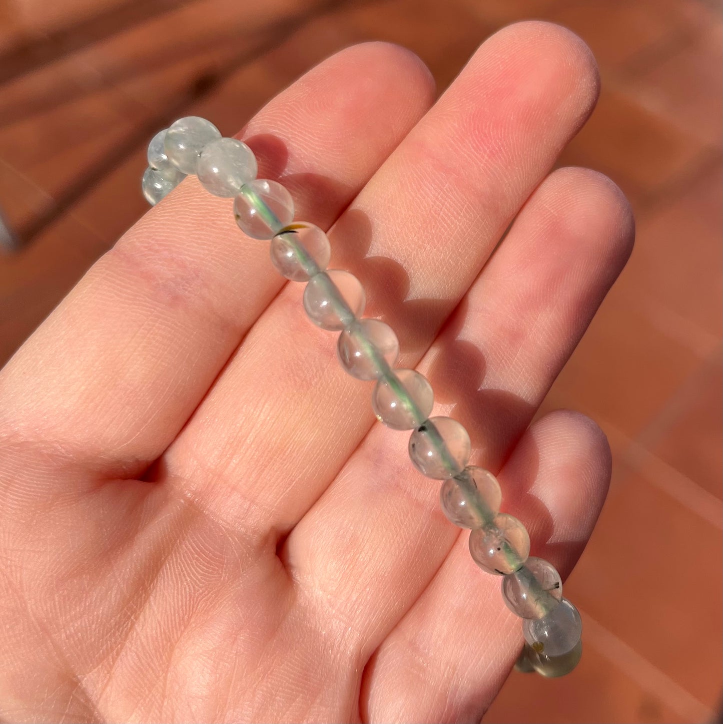 Bracciale in perle (5mm) in prehnite