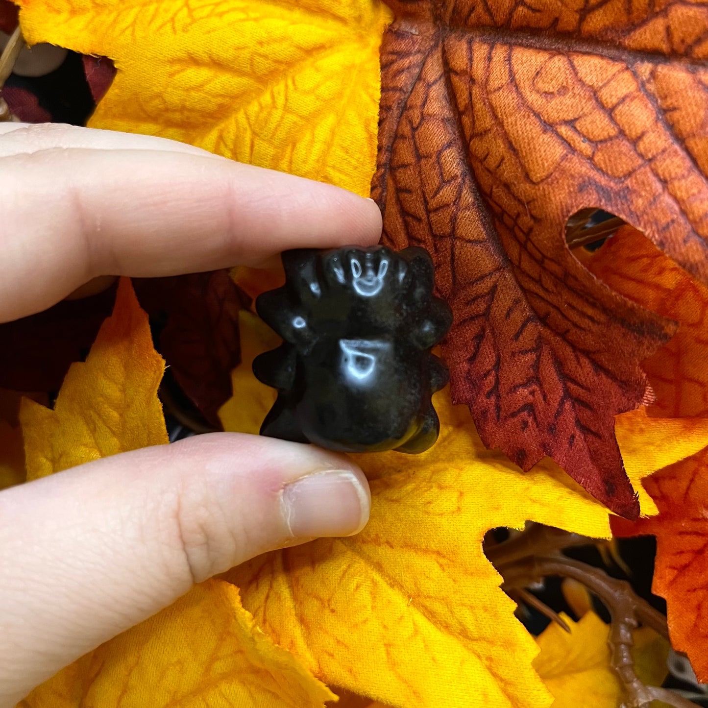 Ragno in ossidiana argentata