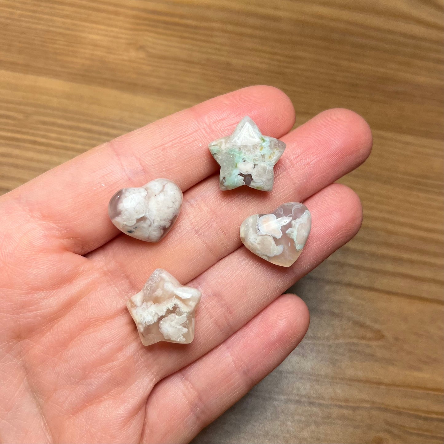 Cuori e stelle in agata sakura