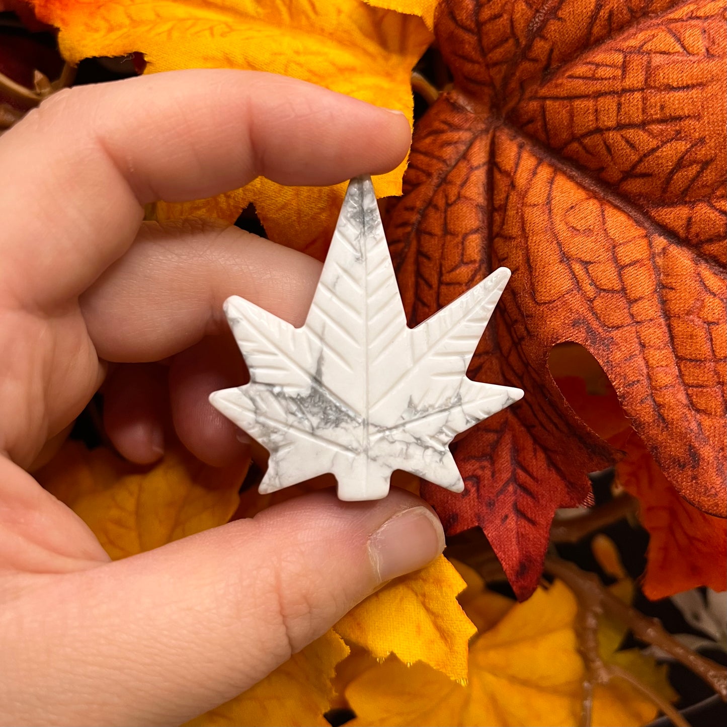 Foglia autunnale in diversi materiali